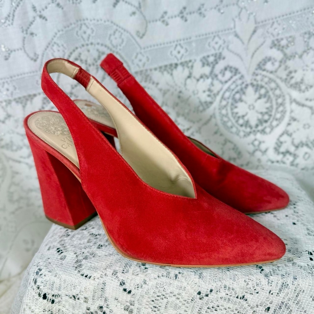 red Vince Camuto suede slingback heels Size 9m